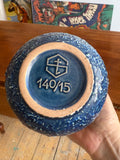 Mid-Century Steuler Keramik Vase – West German Pottery, Blue, 15cm