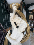 Large Goddess Floor Lamp – White & Gold Resin – 182cm