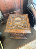 Antique Victorian Carved Oak Ecclesiastical Collection Box c.1890