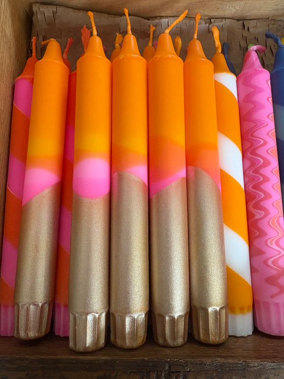 Neon Pink, Orange & Gold Candle – True North Chandlers