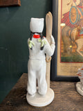 1950s Lomonosov Porcelain Figurine – Girl Skier by Elizabeth N. Lupanova – 21cm High