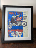 Framed print of Ralph Steadman’s Rolling Stone magazine art work