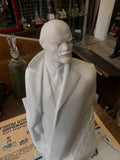 Large Vintage Soviet Porcelain Lenin Statue – Marble Effect, Signature across base (40cm)