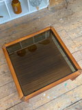 Mid century teak and smoked glass coffee table