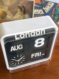 Vintage Habitat Flip Clock – London Display, Auto Calendar, Quartz