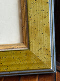 Corner detail of speckled gilt frame on Eclectus engraving