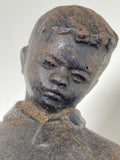 Mid century Soviet statue of young boy