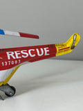 Vintage 1970s Japanese Tin Wind-Up Helicopter – MYK Japan H-19 Swiss Rescue