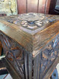 Antique Victorian Carved Oak Ecclesiastical Collection Box c.1890