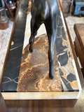 Large 1930s Art Deco Spelter Deer Garniture on Marble Base