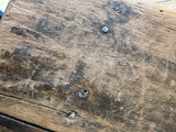Antique Folding Table, Late Victorian / Edwardian, Turned Notched Legs, X-Frame, Original Wooden Catch