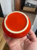 Vintage 1970s West German Pottery Breakfast Set – Butter Dish, Jam Pot, Salt & Pepper Shakers, 6 Egg Cups – Retro Red Glaze