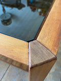 Mid century teak and smoked glass coffee table