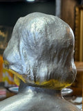 Aluminium bust of Maxim Gorky, 1981 – Soviet-era sculpture from Leningrad, vintage Russian metal art