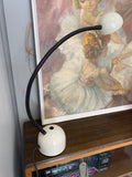 1980s Vintage Desk Lamp – Off-White & Black Flexible Neck – LED Bulb Included