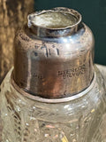 Antique Cut Glass Perfume Bottle with Sterling Silver Collar