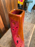 Close-up of West German Fat Lava vase neck and opening, showing glaze pooling and texture.
