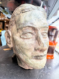 Plaster sculpture maquette head, three-quarter angle