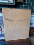 Rear view of framed early 20th century artwork