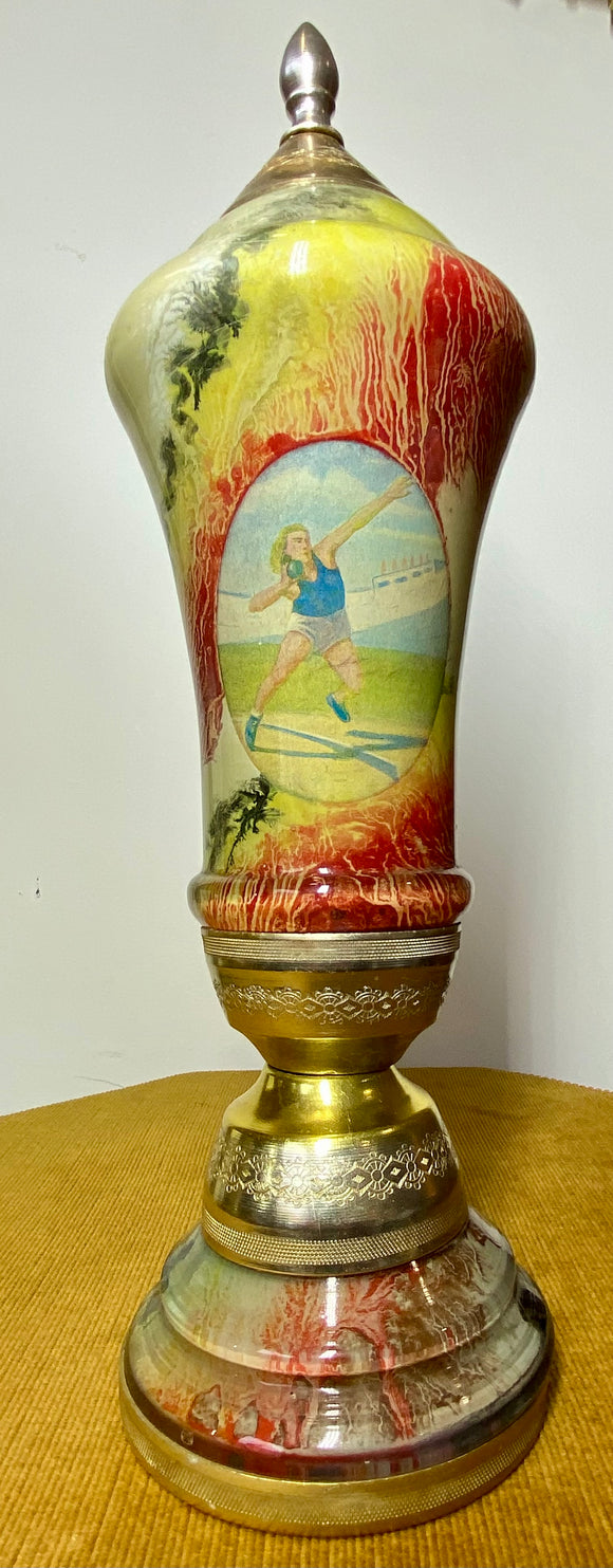 Vintage Soviet 36cm high shot put trophy