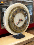 Art Deco Marble Mantel Clock with Stag Garniture – 1930s