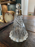 Victorian Pressed Glass Perfume Bottle – Sterling Silver Collar