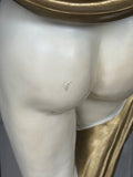 Large Goddess Floor Lamp – White & Gold Resin – 182cm