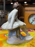 Polonne porcelain ballerina figurine – mid-century Soviet Ukrainian porcelain, hand-painted with gilt details