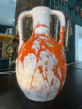 1970s Marei Keramik West German vase with red lava glaze
