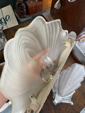 Art Deco Glass and Chrome Wall Light Sconce – 1930s Frosted Shade