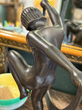 Art Deco-Style Bronzed Spelter Dancer, Mid-20th Century