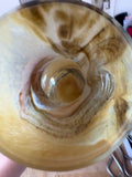 Large Mould-Blown Glass Vase in Swirled Earth Tones – 33.5cm