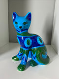 Vintage 1960s Italian Ceramic Cat by Bellini – Hand-Painted Mid-Century Art