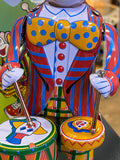 Vintage Wind-Up Tin Litho Clown Drummer – Collectible Toy (2001)