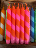 Neon Pink & Orange Helter Skelter Candle – True North Chandlers