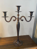 Vintage Metal Triple Arm Candleholder – Tall Elegant Candelabra