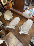Art Deco Glass and Chrome Wall Light Sconce – 1930s Frosted Shade