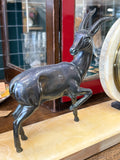 Art Deco Marble Mantel Clock with Stag Garniture – 1930s