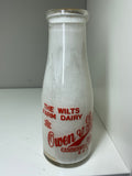 Rare 1960s Vintage Milk Bottle – Wilts Farm Dairy Shop Display Piece