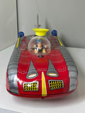 Vintage tin space rocket car