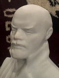 Large Vintage Soviet Porcelain Lenin Statue – Marble Effect, Signature across base (40cm)