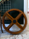 Vintage Wooden Cog Wheel Pattern – Industrial Gear Form – 52cm