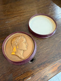 Bronze Napoleon I coronation medallion and original fitted box, lid removed