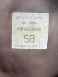 Issue label inside an RAF cap reading Cap Service Dress RAF Airman, size 58, contract CT2A/3341