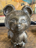 Original 1980s Bronze-Colour Metal Misha Figurine – Moscow 1980 Olympic Games Mascot