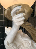 Large Goddess Floor Lamp – White & Gold Resin – 182cm