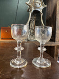 Georgian Hand-Blown Port Glasses – 18th Century Pair with Rough Pontils
