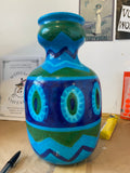 Vintage 1960s Italian Bellini Pottery Vase – Hand-Painted Geometric Design