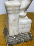 Vintage Soviet marble figure of a female bricklayer