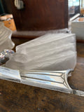 Pair of Art Deco Wall Light Sconces – Frosted Glass and Chrome, 1930s
